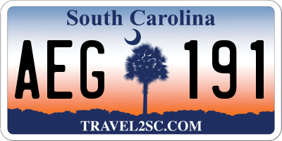 SC license plate AEG191