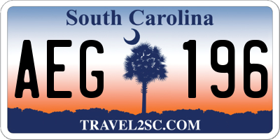 SC license plate AEG196