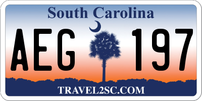 SC license plate AEG197