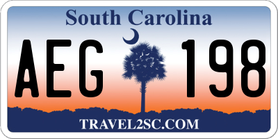 SC license plate AEG198