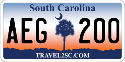 SC license plate AEG200