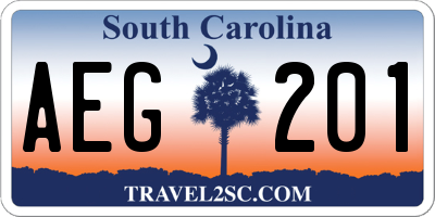 SC license plate AEG201