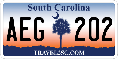 SC license plate AEG202