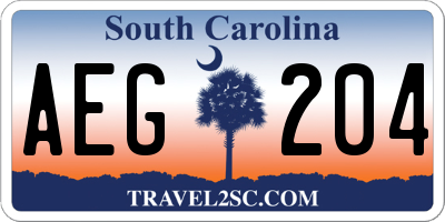 SC license plate AEG204