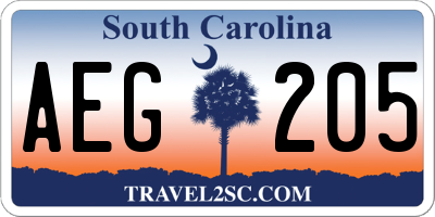 SC license plate AEG205
