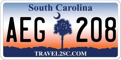 SC license plate AEG208