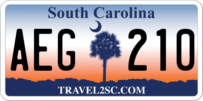 SC license plate AEG210