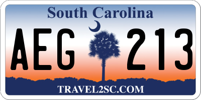 SC license plate AEG213