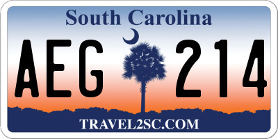 SC license plate AEG214