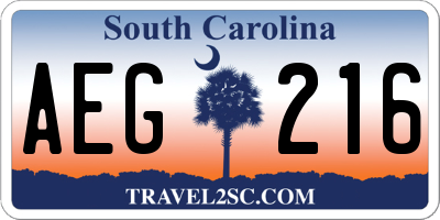 SC license plate AEG216