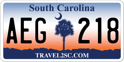 SC license plate AEG218