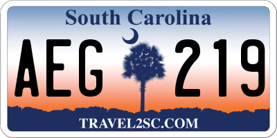 SC license plate AEG219