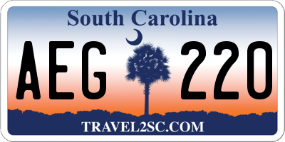 SC license plate AEG220