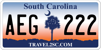 SC license plate AEG222