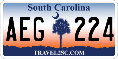 SC license plate AEG224
