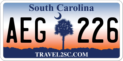 SC license plate AEG226