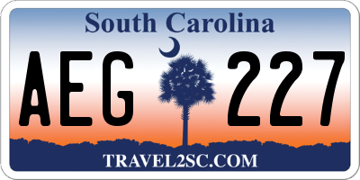SC license plate AEG227