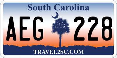 SC license plate AEG228