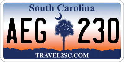 SC license plate AEG230