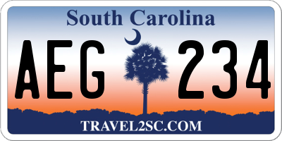 SC license plate AEG234