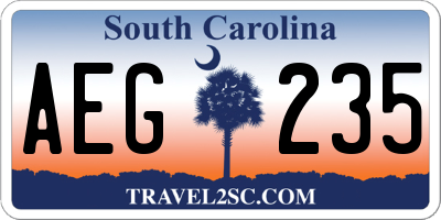 SC license plate AEG235