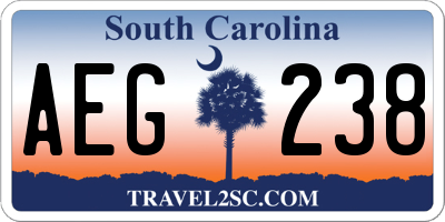 SC license plate AEG238