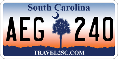 SC license plate AEG240
