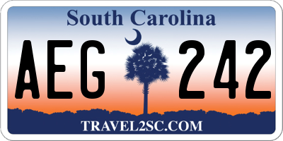 SC license plate AEG242