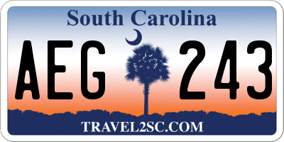 SC license plate AEG243