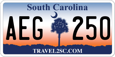 SC license plate AEG250