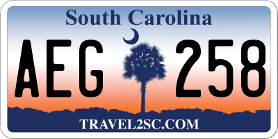SC license plate AEG258