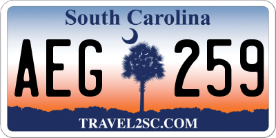 SC license plate AEG259
