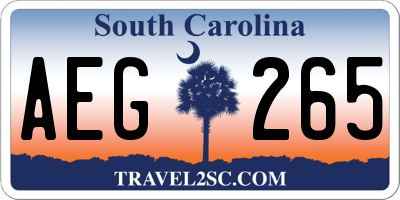 SC license plate AEG265