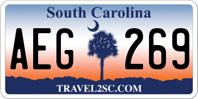SC license plate AEG269