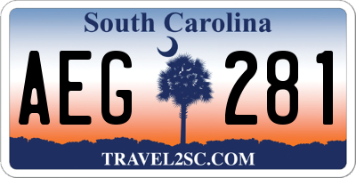 SC license plate AEG281