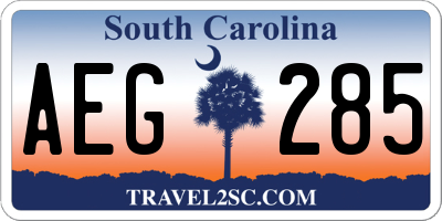 SC license plate AEG285