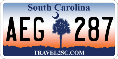 SC license plate AEG287