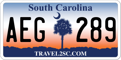 SC license plate AEG289
