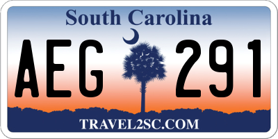 SC license plate AEG291