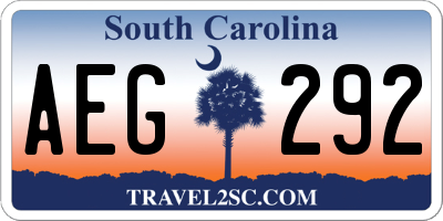 SC license plate AEG292