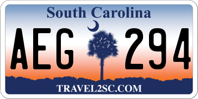 SC license plate AEG294