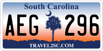 SC license plate AEG296
