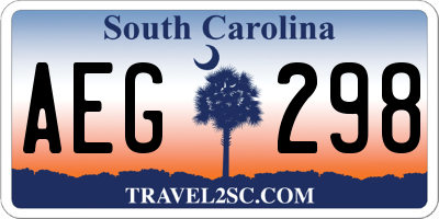 SC license plate AEG298