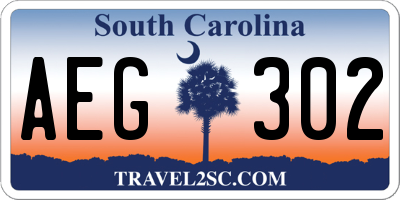 SC license plate AEG302