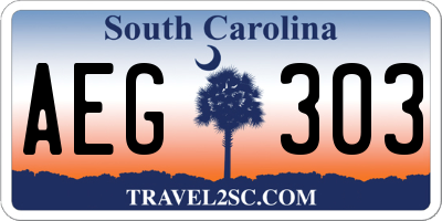 SC license plate AEG303