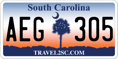 SC license plate AEG305
