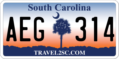 SC license plate AEG314