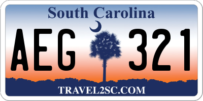 SC license plate AEG321