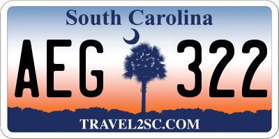 SC license plate AEG322