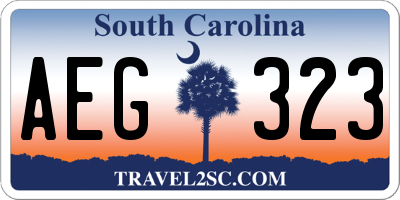 SC license plate AEG323